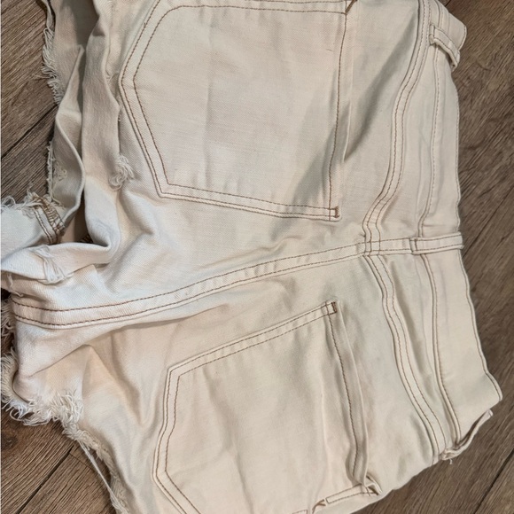 Express High Rise Cream Shorts - Picture 2 of 3